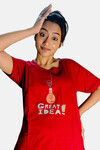 Sweetmoon Long T Shirt Nightdress - Red — thumbnail 5